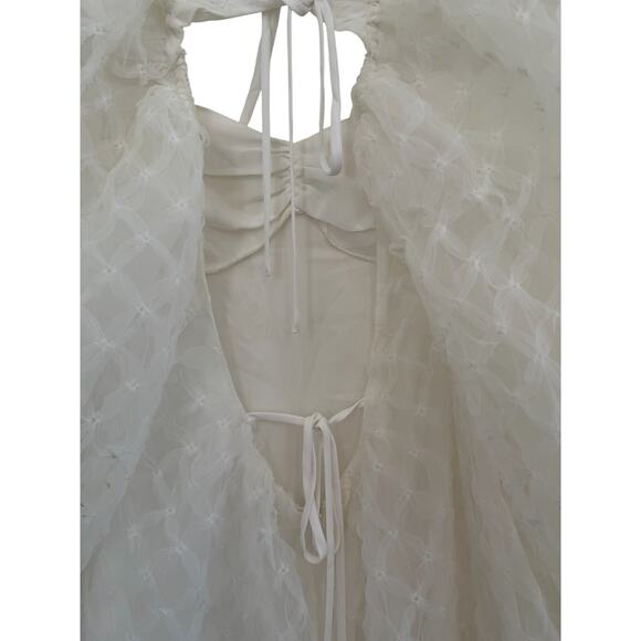 LPA Taluah Mini Dress Womens Small White Cottagecore Whimsy Boho Peasant - Picture 14 of 16